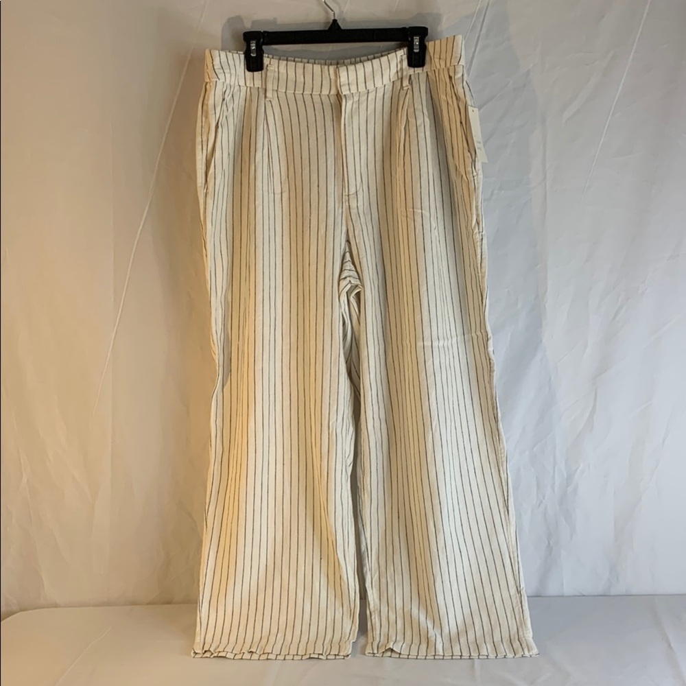 NWT A New Day Striped Wide-Leg Pants 14S Linen